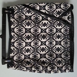 Express Tribal Print Mini Skirt Faux Leather Trim